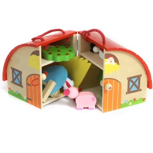Wooden Farm Playset - Eco-Friendly, Portable, & Ready-to-Play